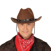 Chapéu de cowboy castanho - 59 cm