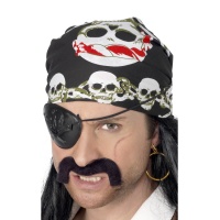 Lenço de pirata com caveiras
