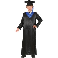 Fato de graduado preto e azul para crianças