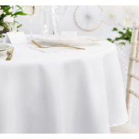 Toalha de mesa de tecido, redonda branca de 2,80 m
