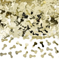 Confettis em forma de mini pénis dourados de 30 g