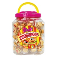 Grande frasco de mini hambúrgueres - embalagem individual - Trolli - 90 unidades