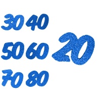 Números de borracha EVA com purpurina azul-marinho - 6 unidades