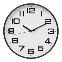 Relógio de parede preto e branco, 30 cm - DCasa