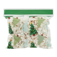Sacos de doces transparentes de árvore de Natal 18,5 x 18,5 cm - Wilton - 20 pcs.