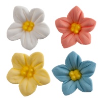 Figuras de açúcar de flor de sininho 3,5 cm - Dekora - 64 unidades