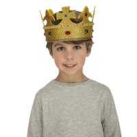 Coroa de rei dourada com detalhes infantil