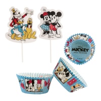 Cápsulas para cupcakes e palitos do Mickey Mouse e amigos - 48 unidades