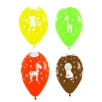 Balões de látex animais da selva 30 cm - Sempertex - 12 pcs.
