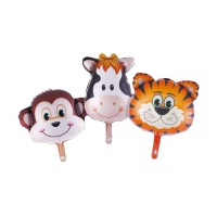 Balões de vaca, tigre e macaco - 3 peças