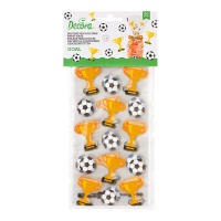 Sacos de bombons de futebol com bolas e chávenas - 20 unidades