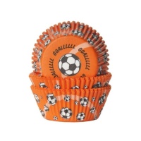 Cápsulas de cupcake de futebol laranja - House of Marie - 50 unidades