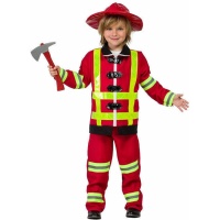 Fato de bombeiro vermelho e amarelo para crianças