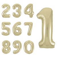 Balão de número dourado 86,3 cm - Único