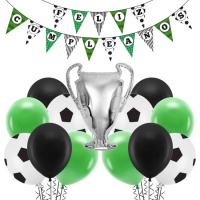 Pacote de decoração para festas de futebol - 18 peças