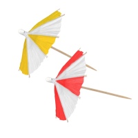 Palheta de cor em forma de guarda-chuva com listras de 10 cm - 10 unidades