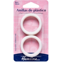 Anéis de plástico de 3,2 cm - Hemline - 8 unidades