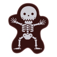 Estatuetas de esqueleto de Halloween em chocolate preto - 72 unid.