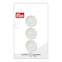 Botões brancos com rebordo de 2 cm com quatro orifícios - Prym - 3 unid.
