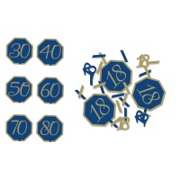 Confetits com números Navy and Gold de 14 g