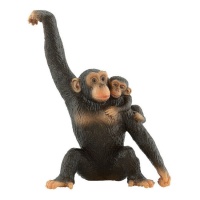 10,5 cm Chimpanzé com bebé no topo do bolo - 1 peça