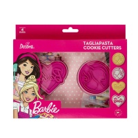 Kit de biscoitos com 2 cortadores Barbie e 2 marcadores Barbie