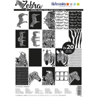 Kit de papel para scrapbooking de zebras - Artemio - 40 folhas