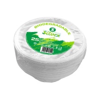 Sacos de cana-de-açúcar biodegradáveis brancos redondos de 13,5 cm - 25 unid.