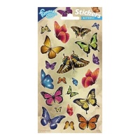 Autocolantes animais borboletas brilhantes - 1 folha