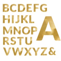 Letra grande de poliestireno dourada de 60 cm
