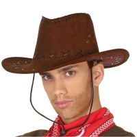 Chapéu de cowboy castanho com detalhes