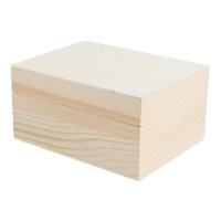 Caixa retangular em madeira de pinho maciço 14 x 9,5 x 7 cm