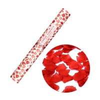 Canhão de confettis com pétalas de papel vermelho de 60 cm