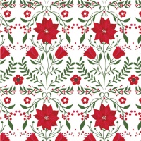 Tecido de algodão de popelina Flores de Natal - Katia