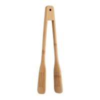 Pinça de cozinha em bambu 30 cm com lâminas