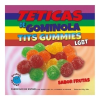 Gomas de gelatina em forma de mamas coloridas LGTB com açúcar - 125 gramas