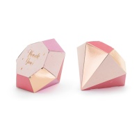 Caixa de diamantes rosa com mensagem - PartyDeco - 6 pcs.