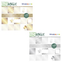 Kit de papéis para scrapbooking com efeito metálico Jungle - Artemio - 30 folhas