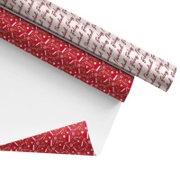 Papel de embrulho vermelho de Natal 70 cm x 2 m - 1 unid.