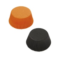 Forminhas para cupcakes cor-de-laranja e pretas - Decora - 75 unidades