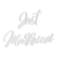 Patch termoadesivo Just Married branco