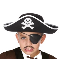 Chapéu de pirata com caveira cruzada para crianças