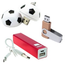 USB e baterias portáteis