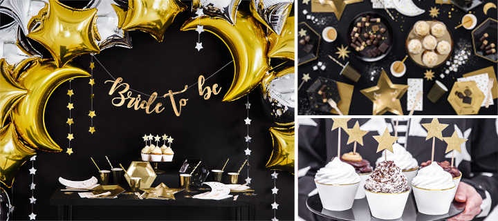  Decoração do Chá de Núpcias Gold Stars - Básicos para a mesa 1