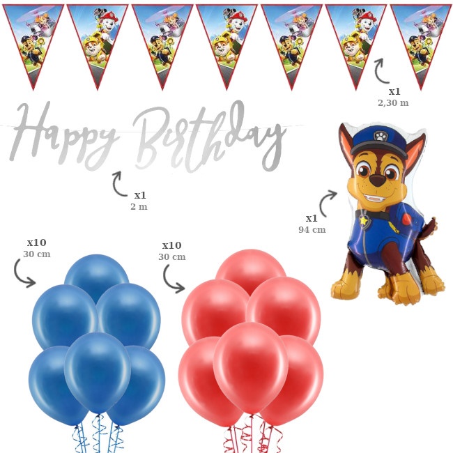 Balões de aniversário Patrulha Pata