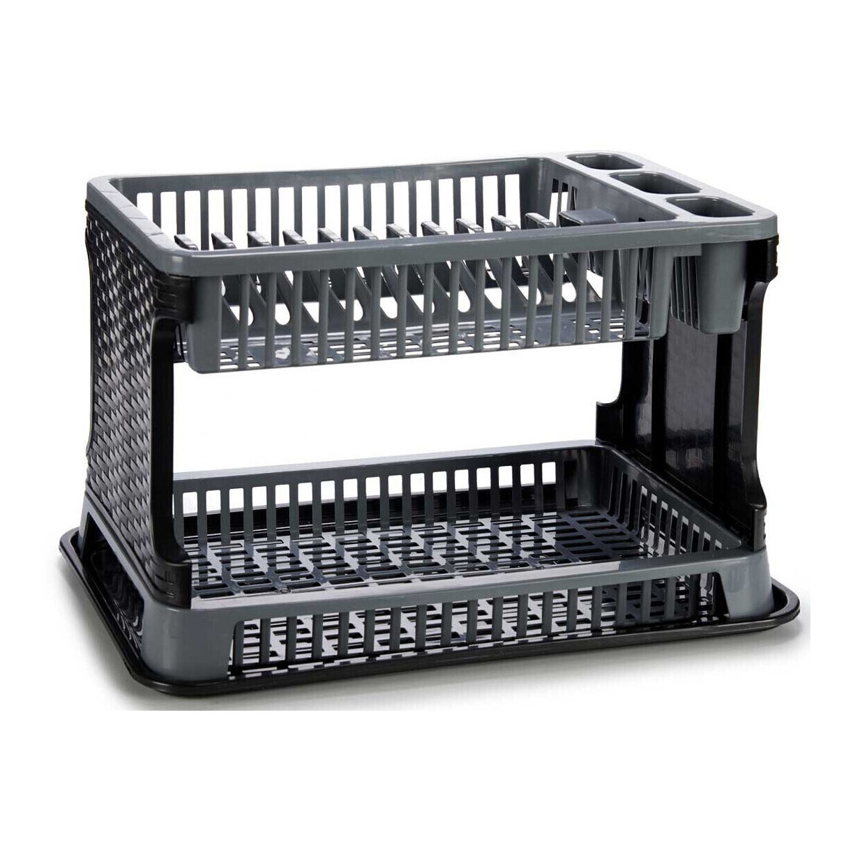 Suporte para pratos 44,5 x 30,3 x 27 cm 2 níveis em rotim - 1 unid.