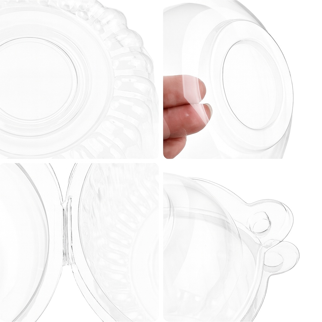 Cápsula para cupcake de plástico com tampa de 11 x 8,5 x 7,5 cm - 100 unidades - 4