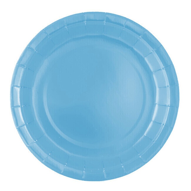 Pratos de cartão de 17 cm em cores vivas - 8 unid.