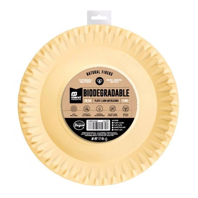 Pratos de cartão coloridos de 28 cm - 4 unidades