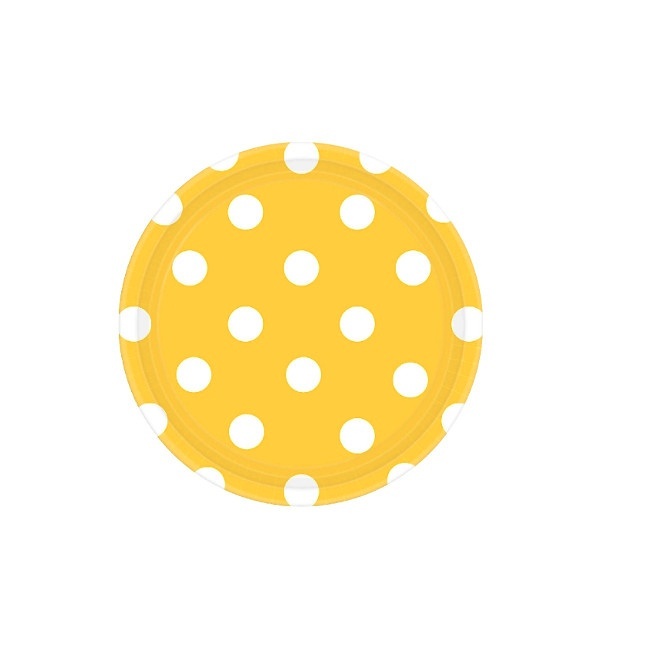 Pratos redondos com bolinhas brancas 18 cm - 8 unidades - 2